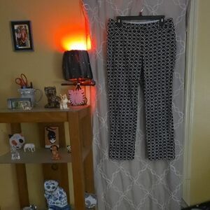 NWT Zac & Rachel Black and Off White Geometric Ankle Pants